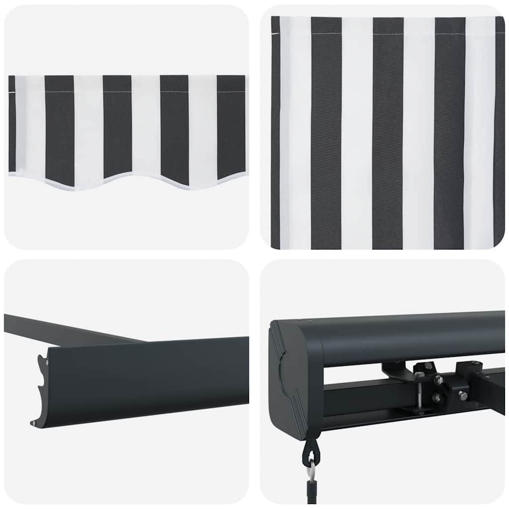 vidaXL Τέντα Πτυσσόμενη Ανθρακί και Λευκή 4,5x3μ. Ύφασμα και Αλουμίνιο