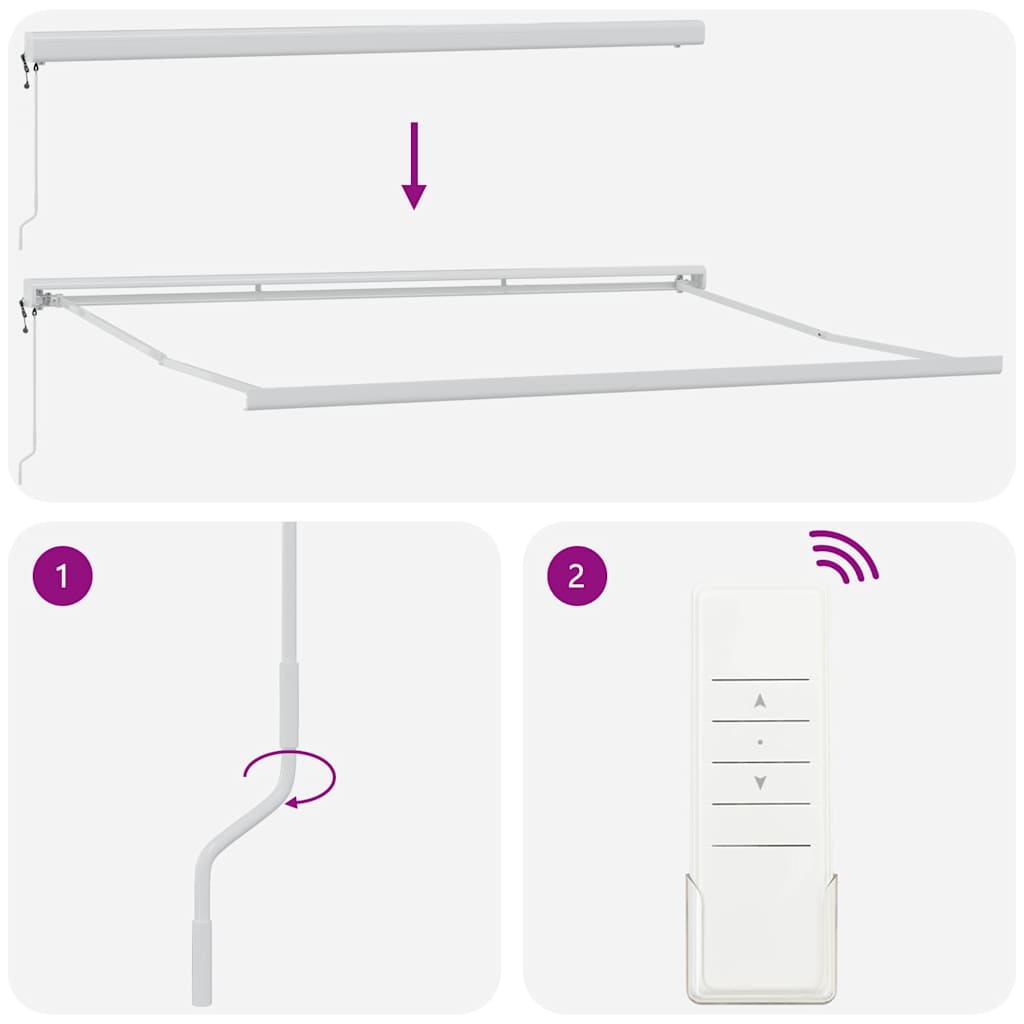 vidaXL Τέντα Πτυσσόμενη Ανθρακί και Λευκή 4x3 μ. Ύφασμα και Αλουμίνιο