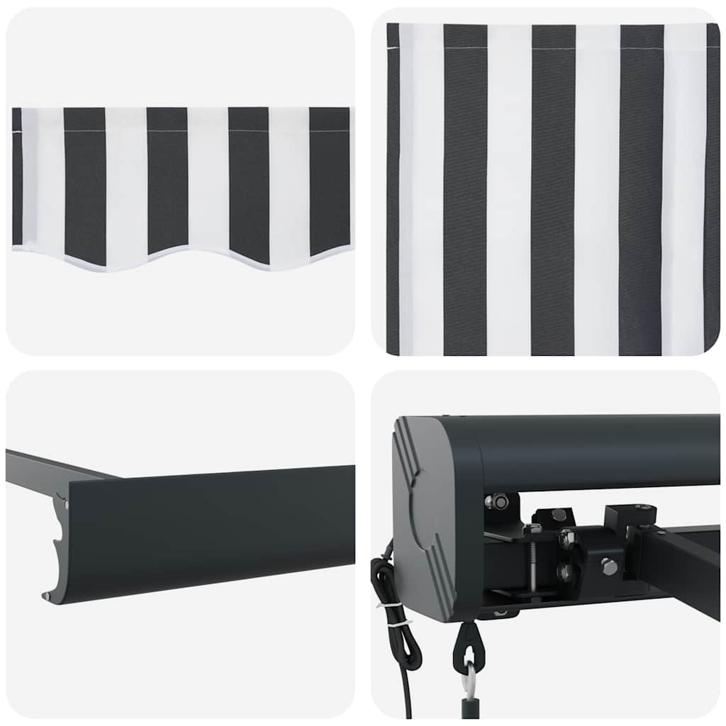 vidaXL Τέντα Πτυσσόμενη Ανθρακί και Λευκή 4x3 μ. Ύφασμα και Αλουμίνιο