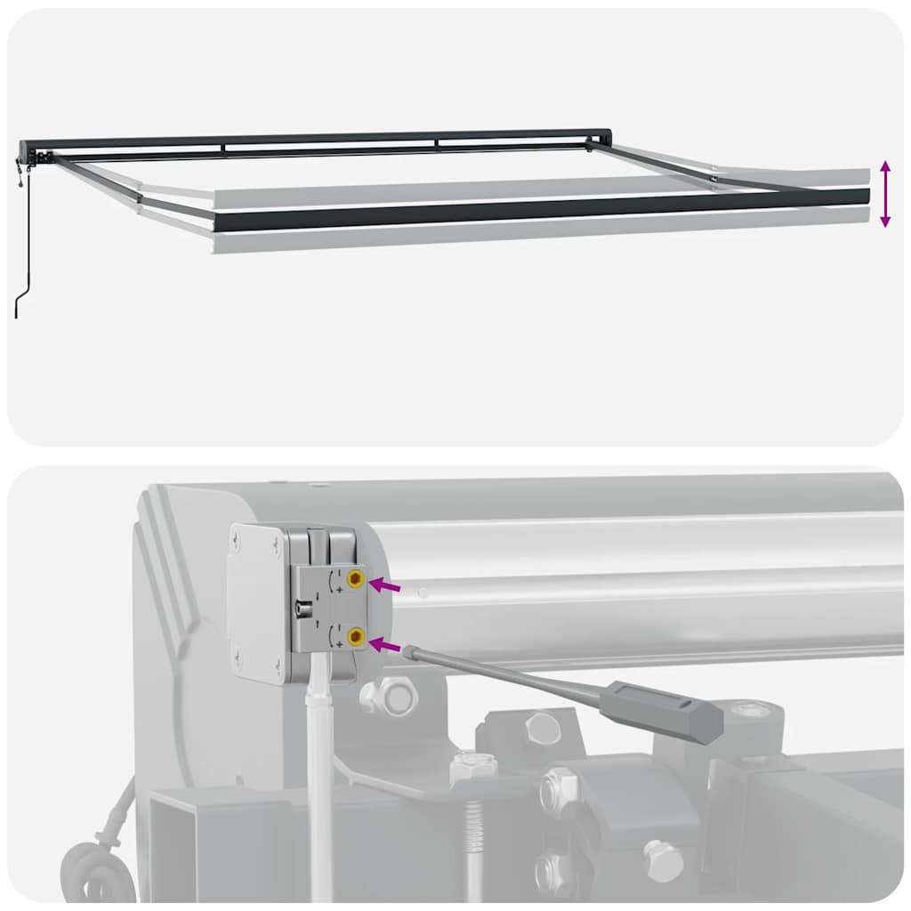 vidaXL Τέντα Πτυσσόμενη Ανθρακί και Λευκή 5x3 μ. Ύφασμα και Αλουμίνιο
