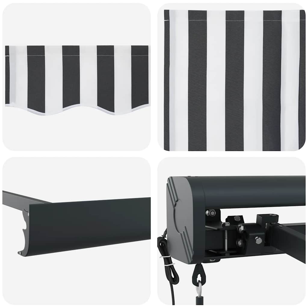 vidaXL Τέντα Πτυσσόμενη Ανθρακί και Λευκή 5x3 μ. Ύφασμα και Αλουμίνιο