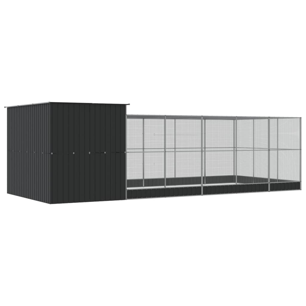 vidaXL Κλουβί με Επέκταση Ασημένιο 704x303x216 εκ. Ατσάλινο