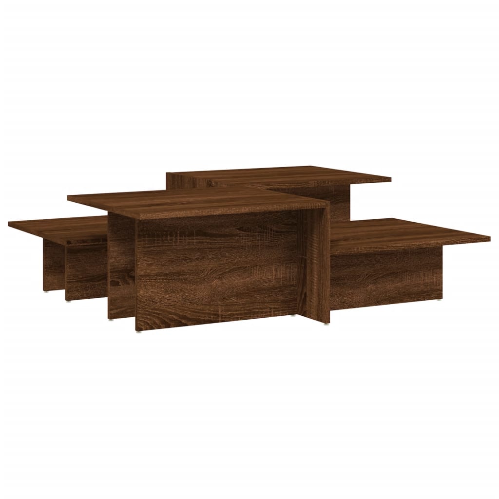 vidaXL Τραπεζάκια Σαλονιού 2 τεμ Brown Oak Επεξ. Ξύλο