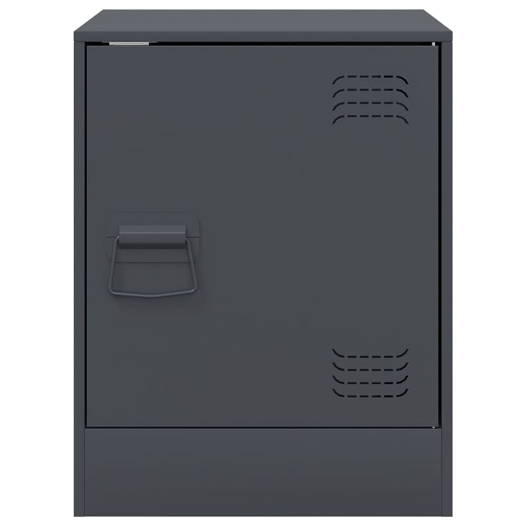 vidaXL Κομοδίνα 2 τεμ. Ανθρακί 34,5 x 39 x 44 εκ. από Χάλυβα