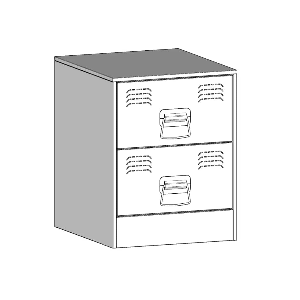 vidaXL Κομοδίνο Λευκό 34,5 x 39 x 44 εκ. από Χάλυβα