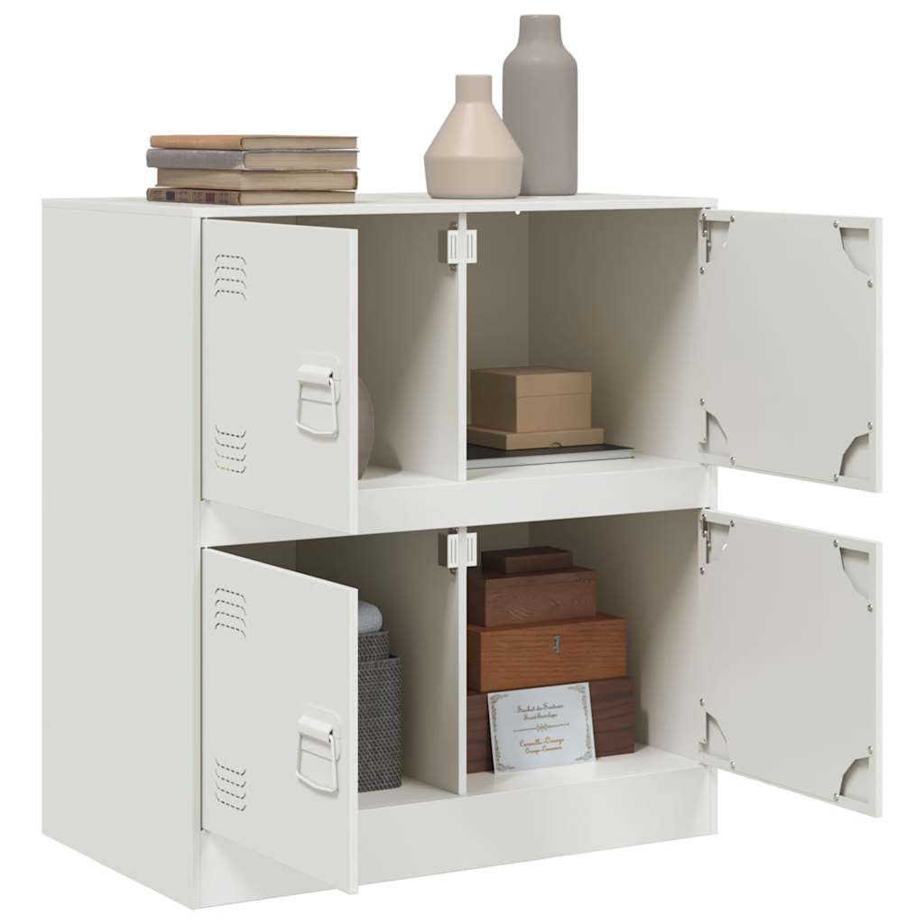 vidaXL Μπουφές Λευκός 67x39x73 εκ. από Ατσάλι