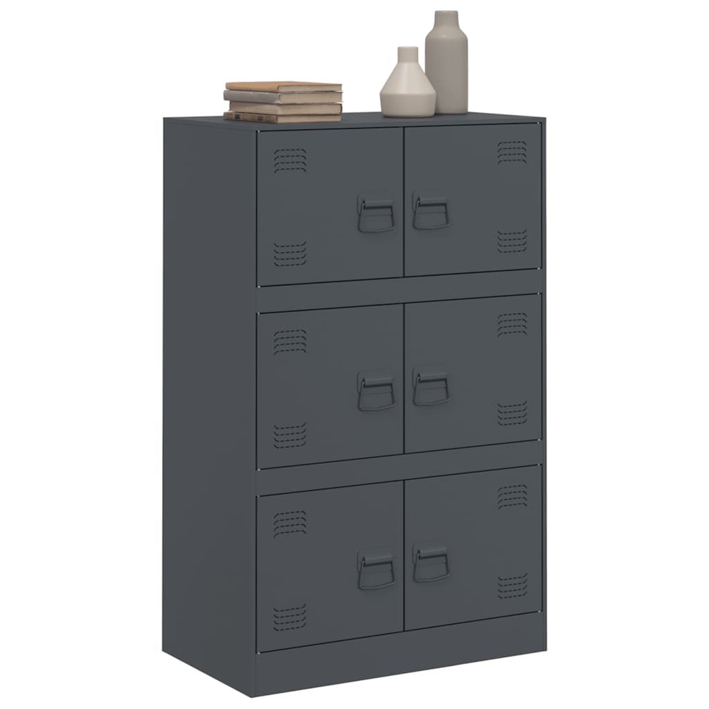 vidaXL Μπουφές Ανθρακί 67x39x107 εκ. από Ατσάλι