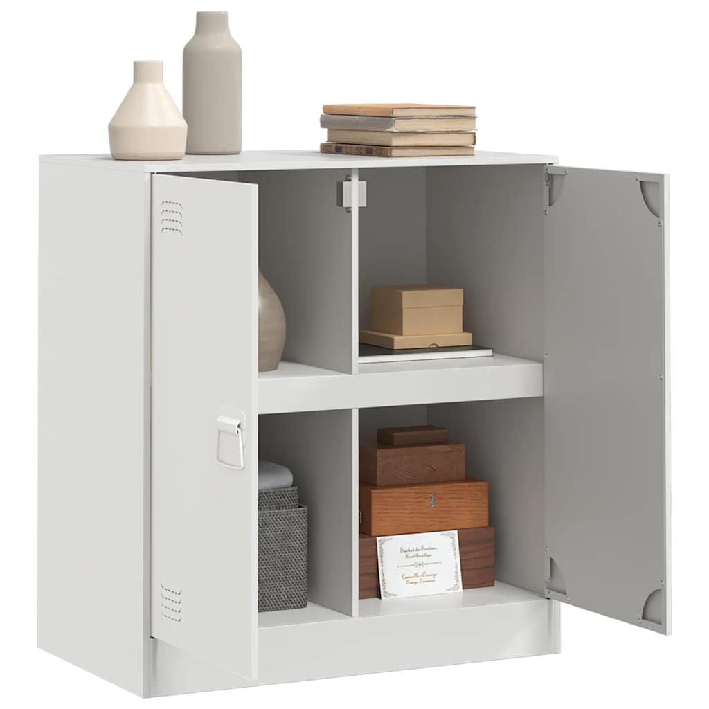 vidaXL Μπουφές Λευκός 67x39x73 εκ. από Ατσάλι