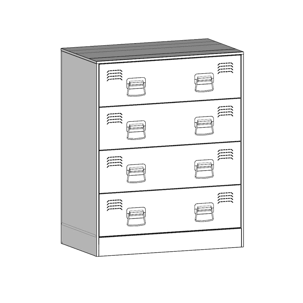 vidaXL Μπουφές Λευκός 67x39x83 εκ. από Ατσάλι