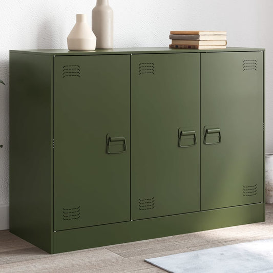 vidaXL Ντουλάπι Πράσινο Λαδί 99x39x73 εκ. από Ατσάλι
