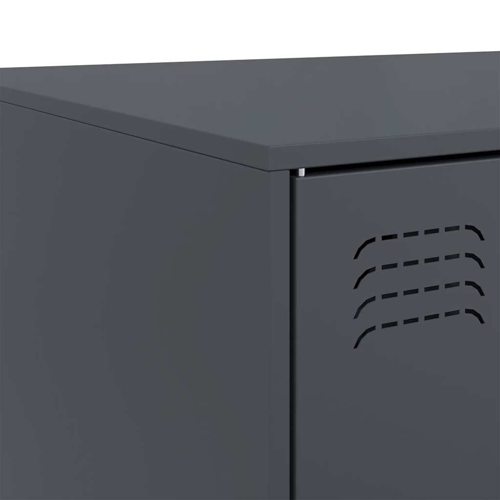 vidaXL Τραπέζι Κήπου Ανθρακί 67x50x44 εκ. Ατσάλινο