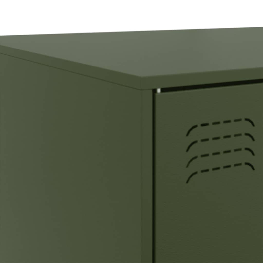 vidaXL Τραπεζάκι Σαλονιού Πράσινο Λαδί 67 x 50 x 44 εκ. από Ατσάλι