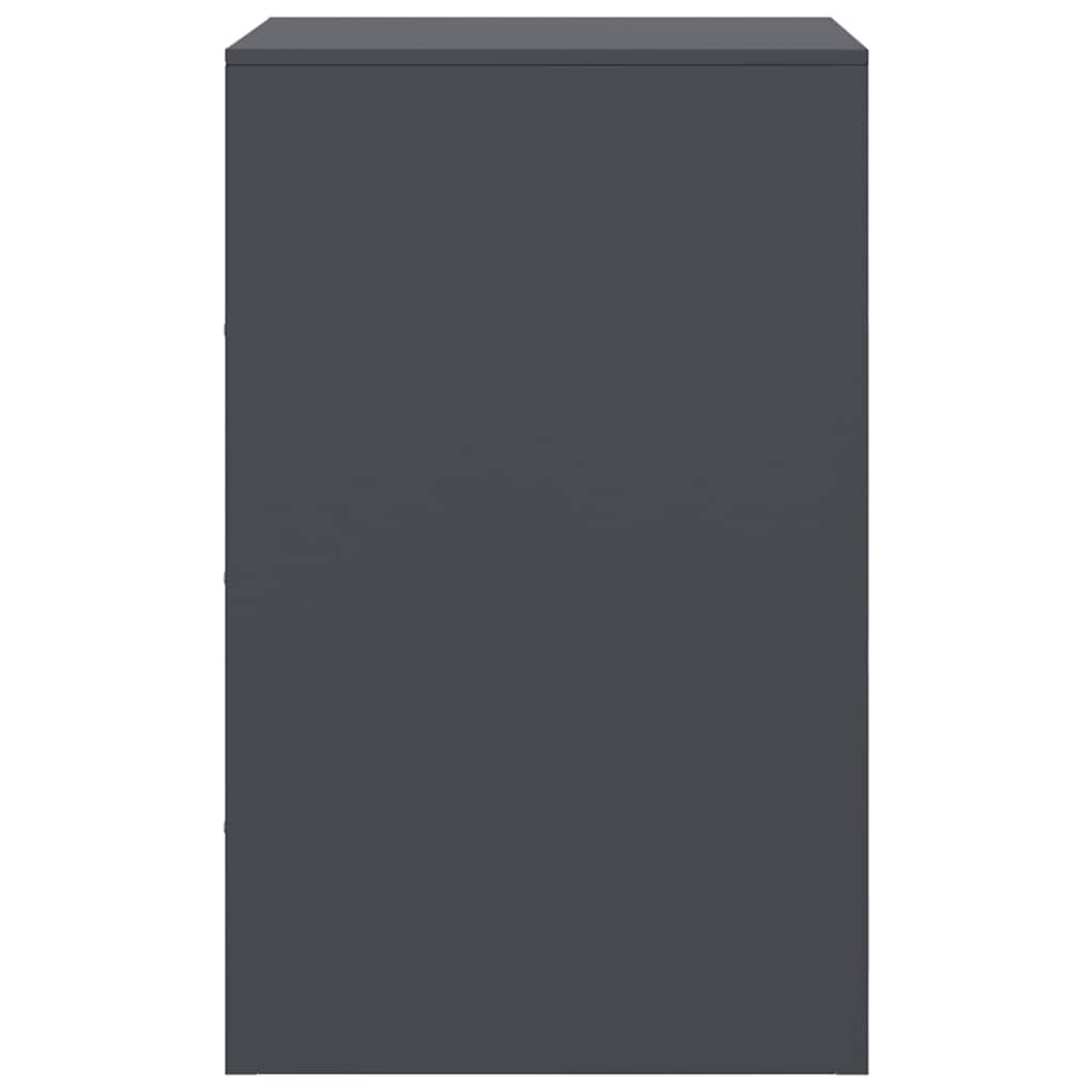 vidaXL Κομοδίνο Ανθρακί 34,5x39x62 εκ. από Χάλυβα