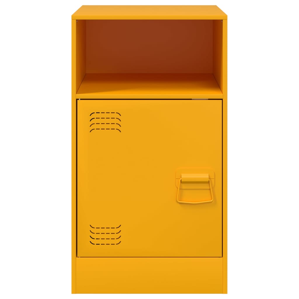 vidaXL Κομοδίνο Μουσταρδί 34,5 x 39 x 62 εκ. από Χάλυβα