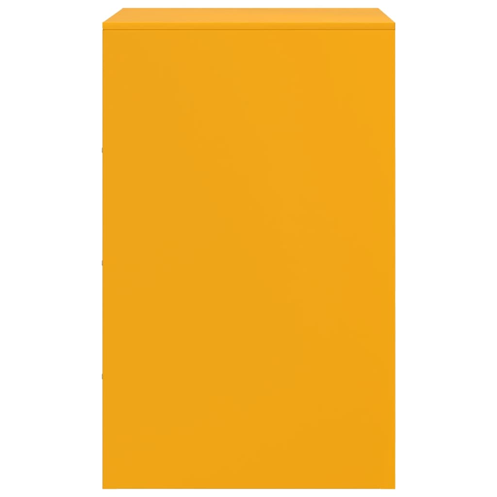 vidaXL Κομοδίνο Μουσταρδί 34,5 x 39 x 62 εκ. από Χάλυβα