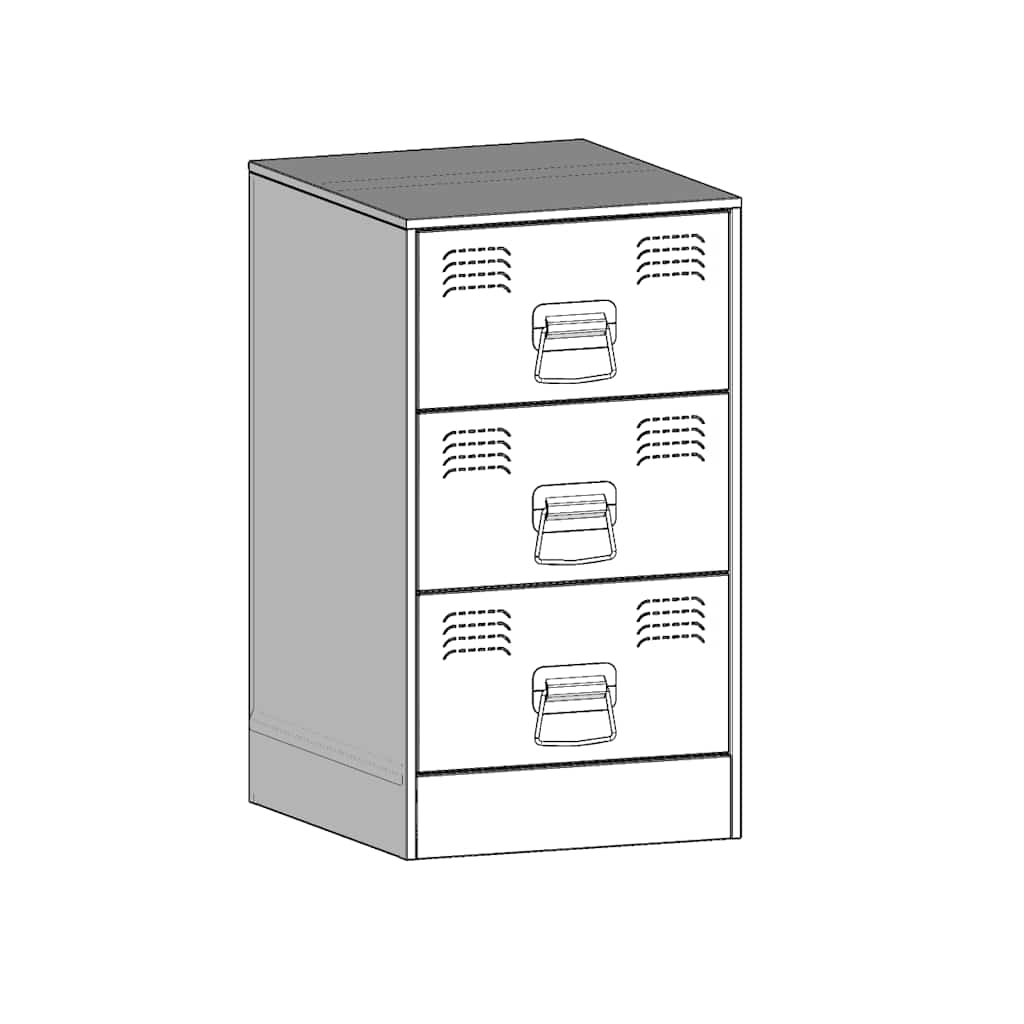 vidaXL Κομοδίνα 2 τεμ. Μαύρα 34,5x39x62 εκ. από Χάλυβα