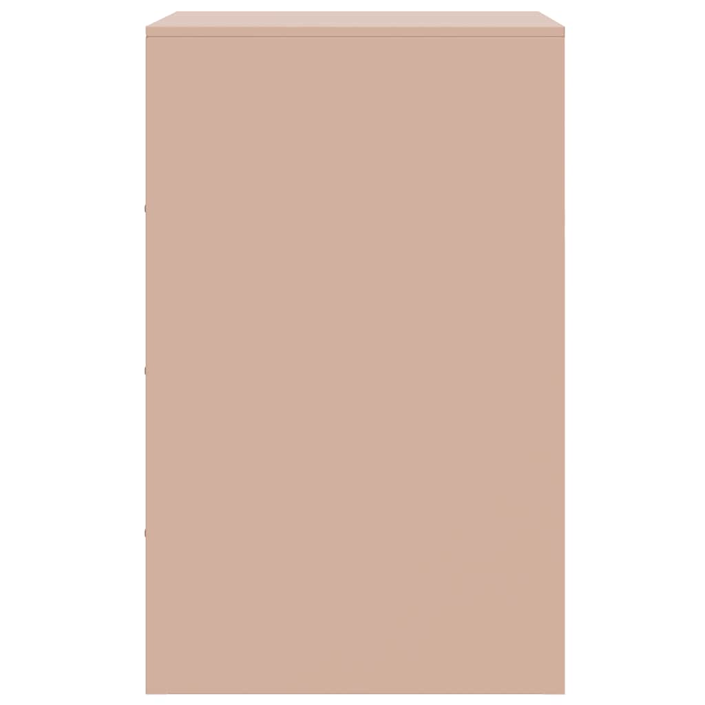 vidaXL Κομοδίνα 2 τεμ. Ροζ 34,5x39x62 εκ. από Χάλυβα