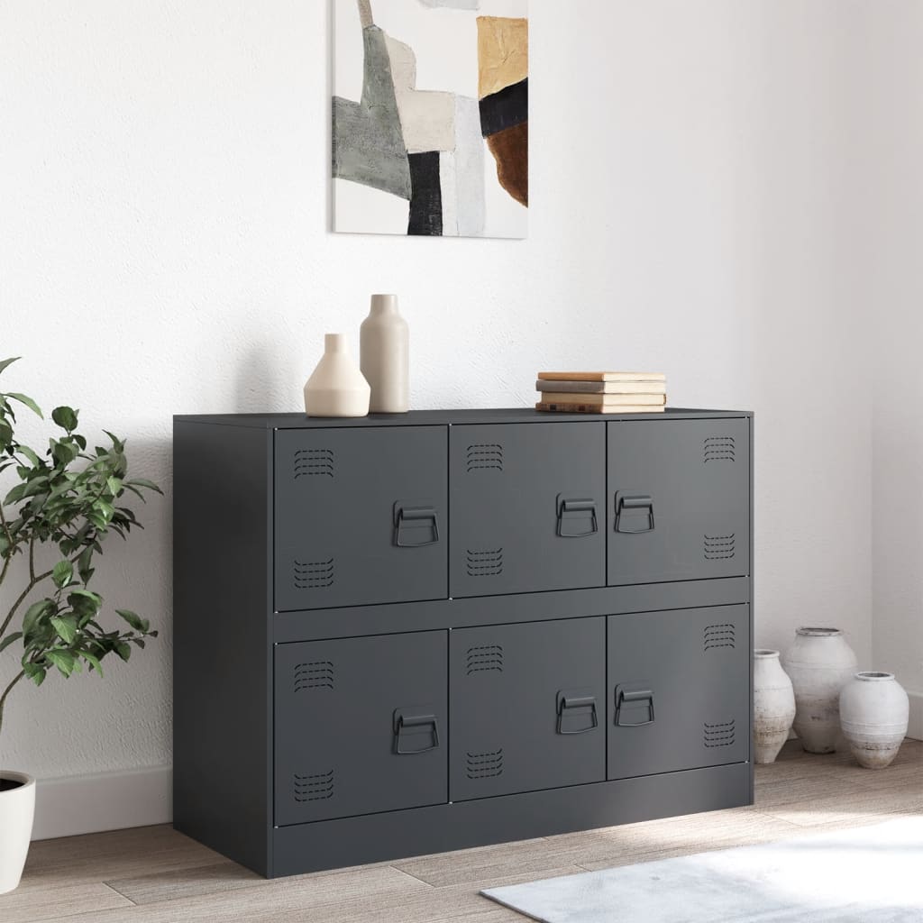 vidaXL Μπουφές Ανθρακί 99x39x73 εκ. από Ατσάλι