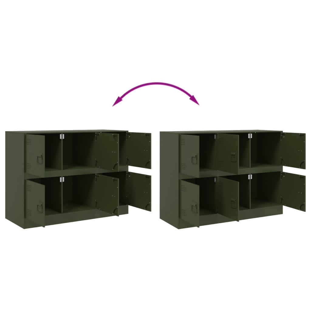 vidaXL Ντουλάπι Πράσινο Λαδί 99x39x73 εκ. από Ατσάλι