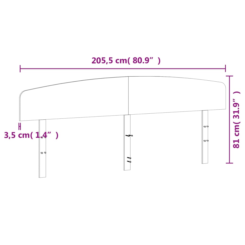 vidaXL Κεφαλάρι Λευκό 200 εκ. από Μασίφ Ξύλο Πεύκου