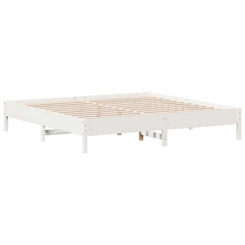 vidaXL Σκελετός Κρεβ. Χωρίς Στρώμα Λευκό 180x200 εκ Μασίφ Πεύκο