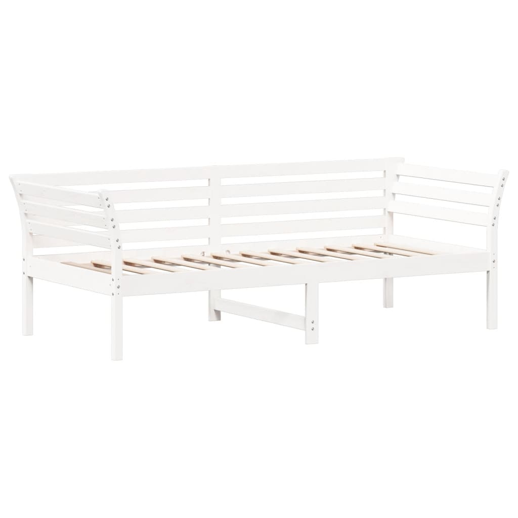 vidaXL Κρεβάτι ημέρας χωρίς στρώμα Λευκό 100x200 cm Στερεό ξύλο πεύκο