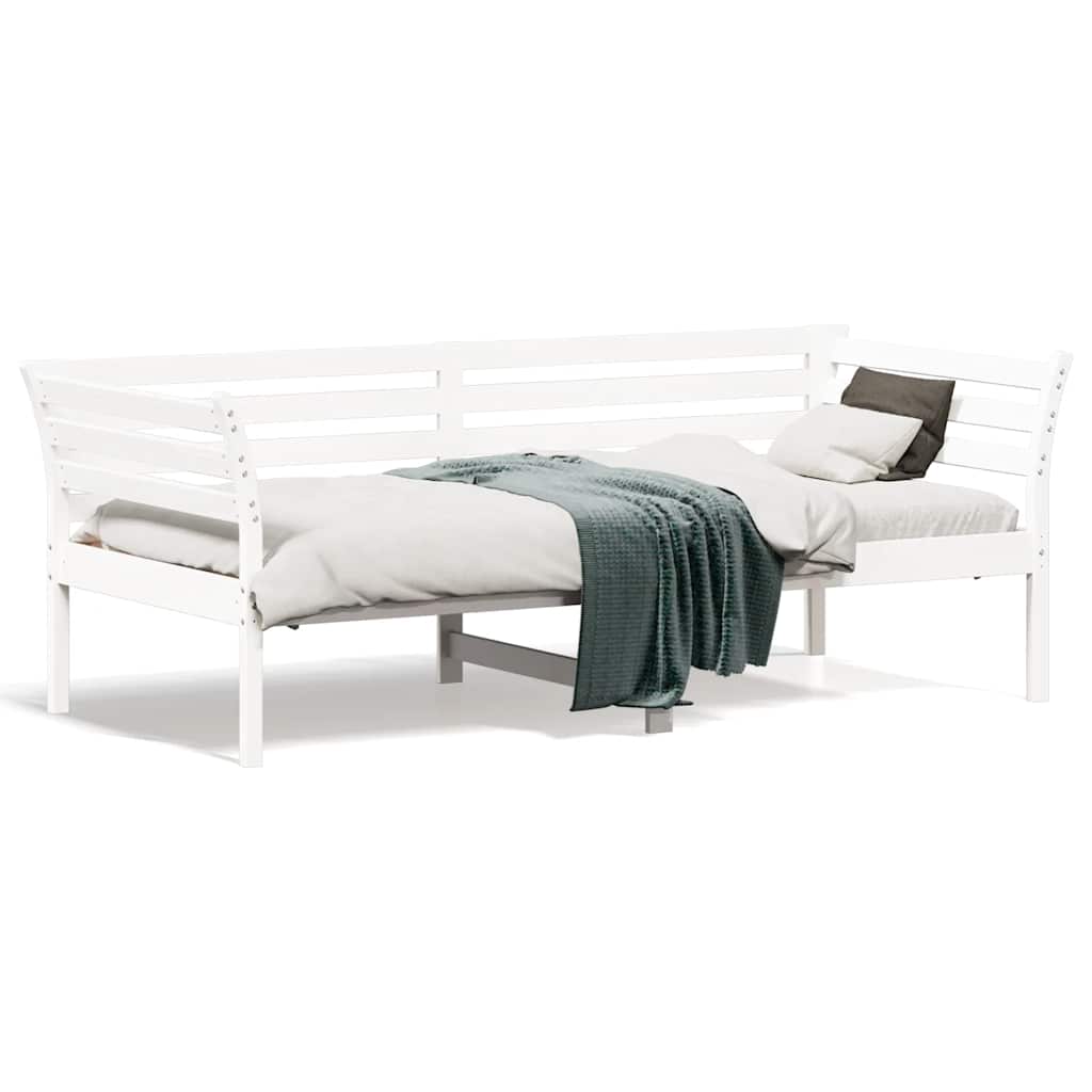 vidaXL Κρεβάτι ημέρας χωρίς στρώμα Λευκό 75x190 cm Στερεό ξύλο πεύκο