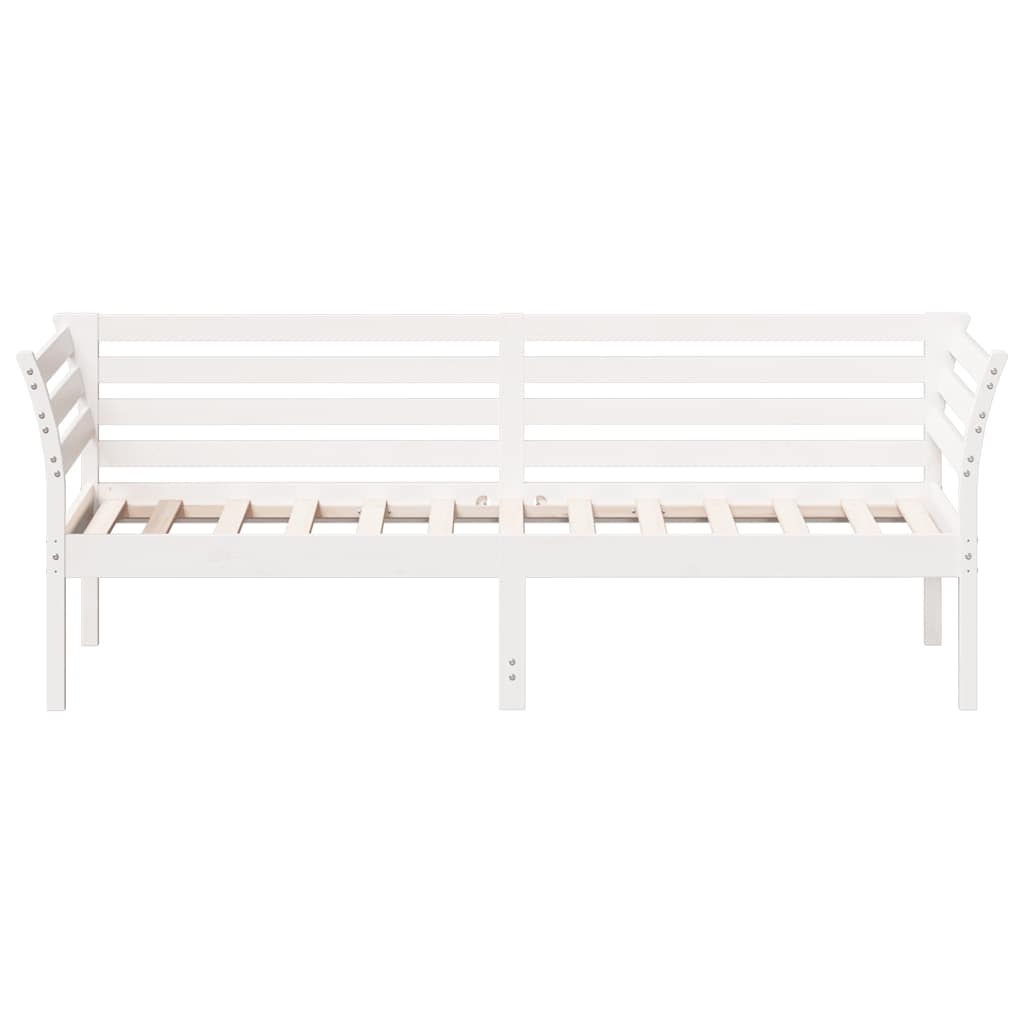 vidaXL Κρεβάτι ημέρας χωρίς στρώμα Λευκό 75x190 cm Στερεό ξύλο πεύκο