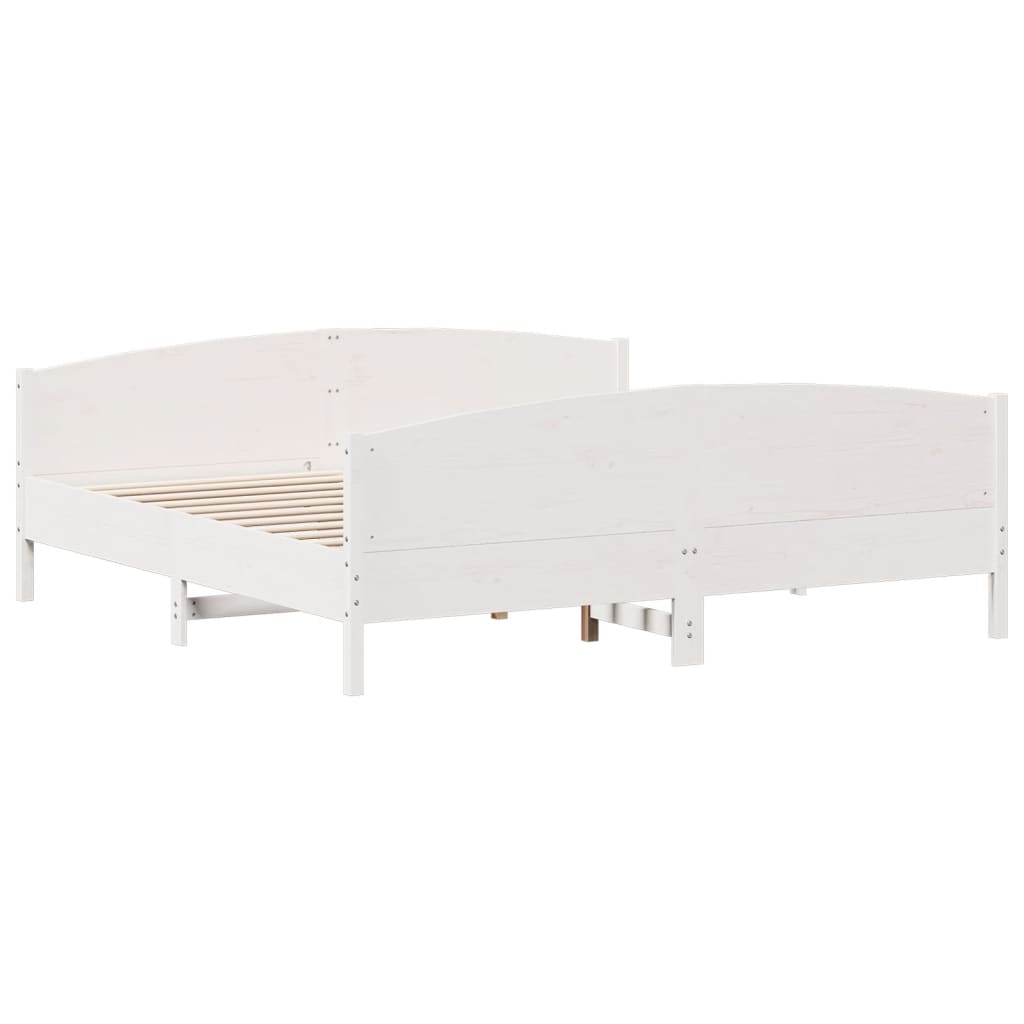 vidaXL Σκελετός Κρεβ. Χωρίς Στρώμα Λευκό 180x200 εκ Μασίφ Πεύκο