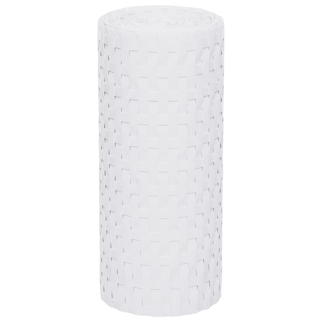 vidaXL Διαχωριστικό Βεράντας 10 τεμ. Λευκό 255x19 εκ. Συνθετικό Ρατάν