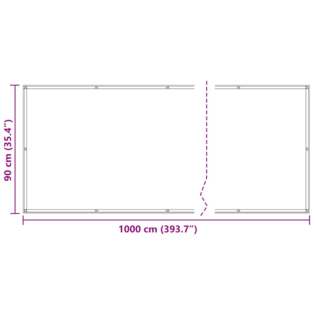 vidaXL Διαχωριστικό Βεράντας Ανθρακί 90x1000εκ 100% Πολ. Ύφασμα Oxford