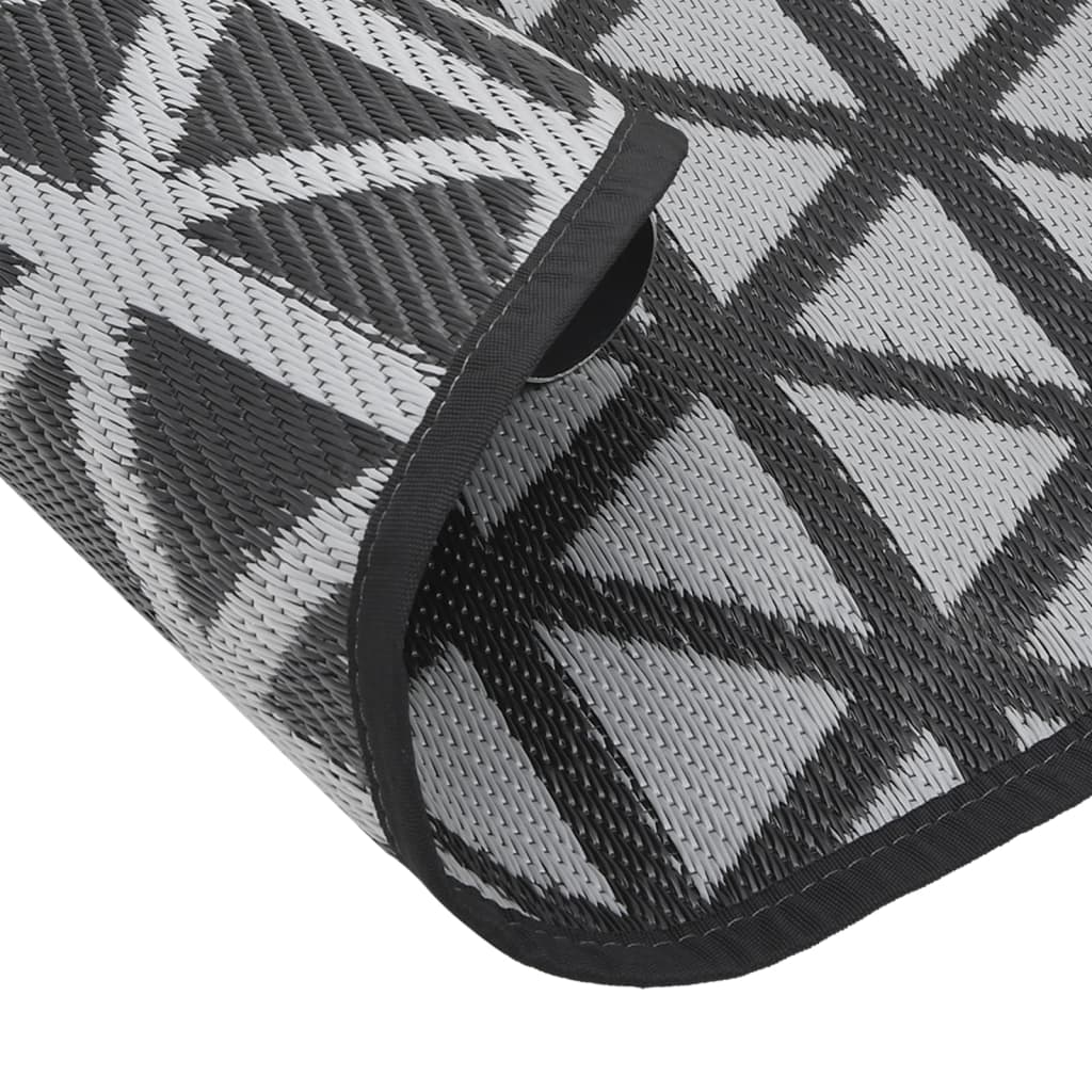 vidaXL Χαλί εξωτερικού χώρου ARAKIL Μαύρο Ø120 cm PP