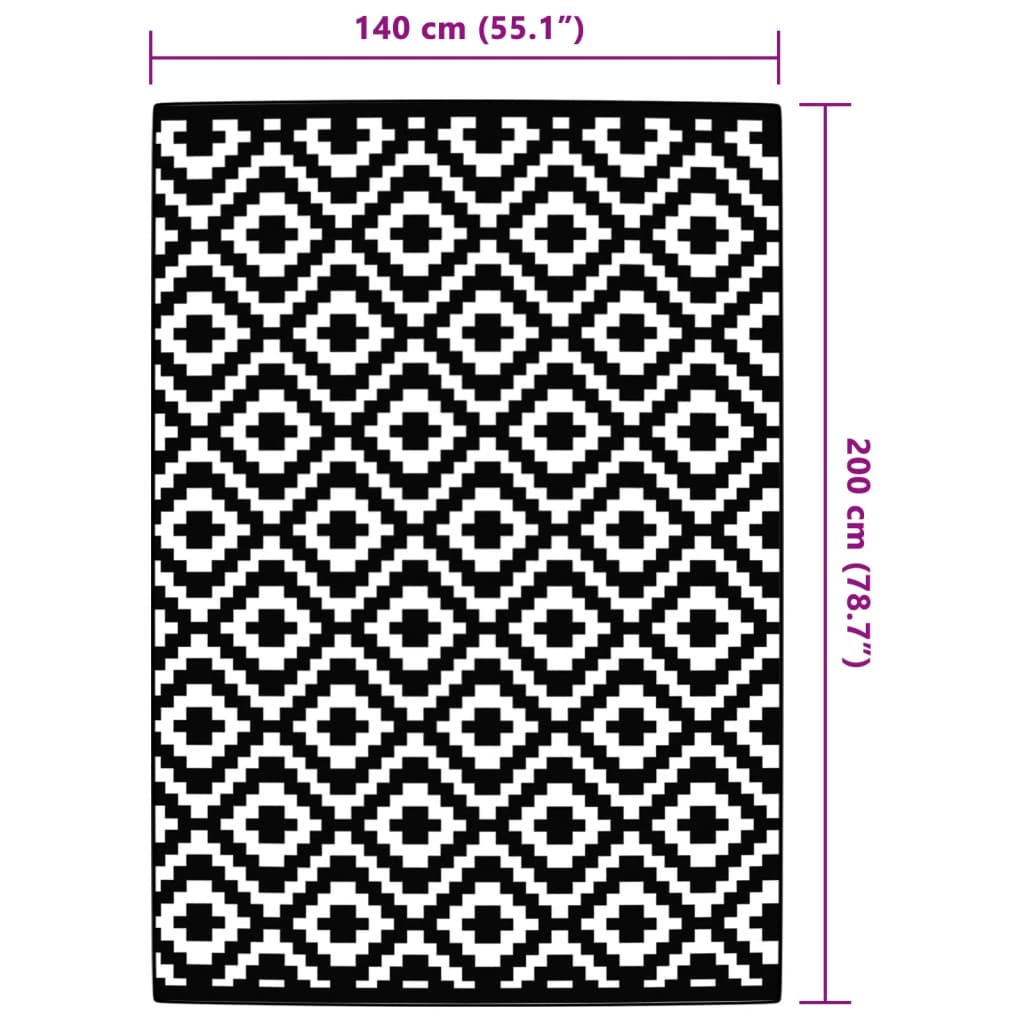 vidaXL Χαλί εξωτερικού χώρου ARAKIL Γκρι 140x200 cm PP