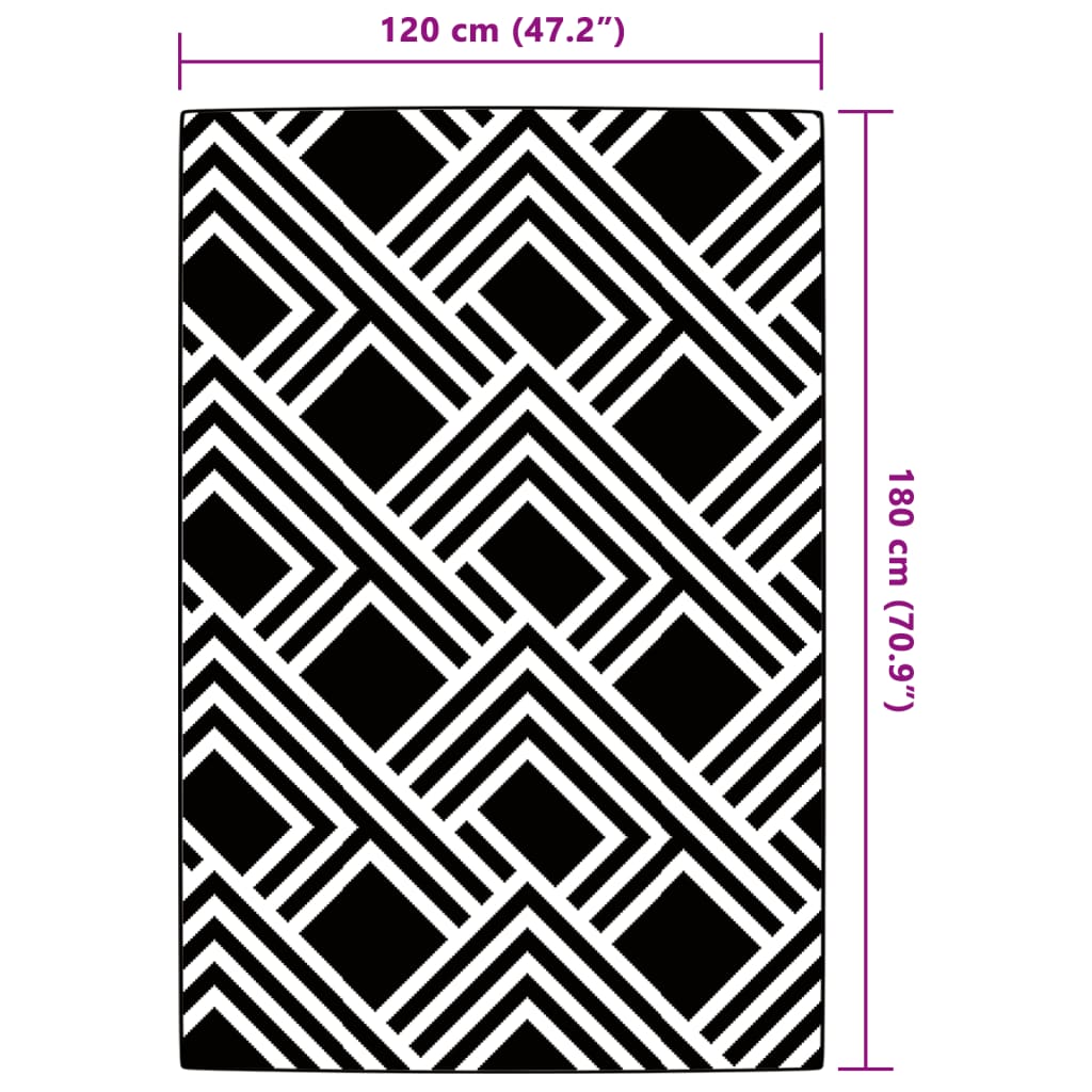 vidaXL Χαλί εξωτερικού χώρου ARAKIL γκρι 120x180 cm PP