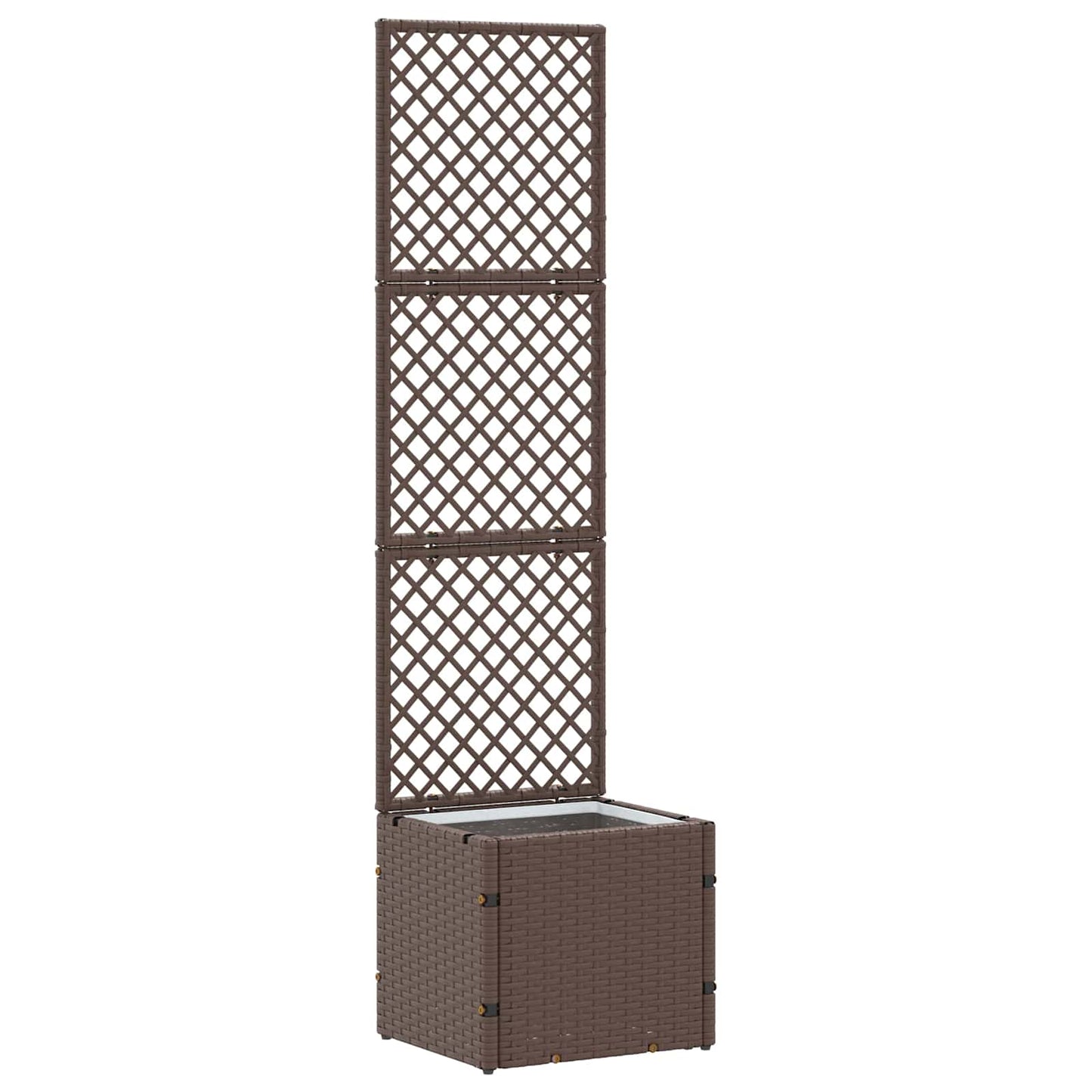 vidaXL Γλάστρα με πέργκολα κήπου Καφέ 35 x 30 x 135 εκ. Μέταλλο