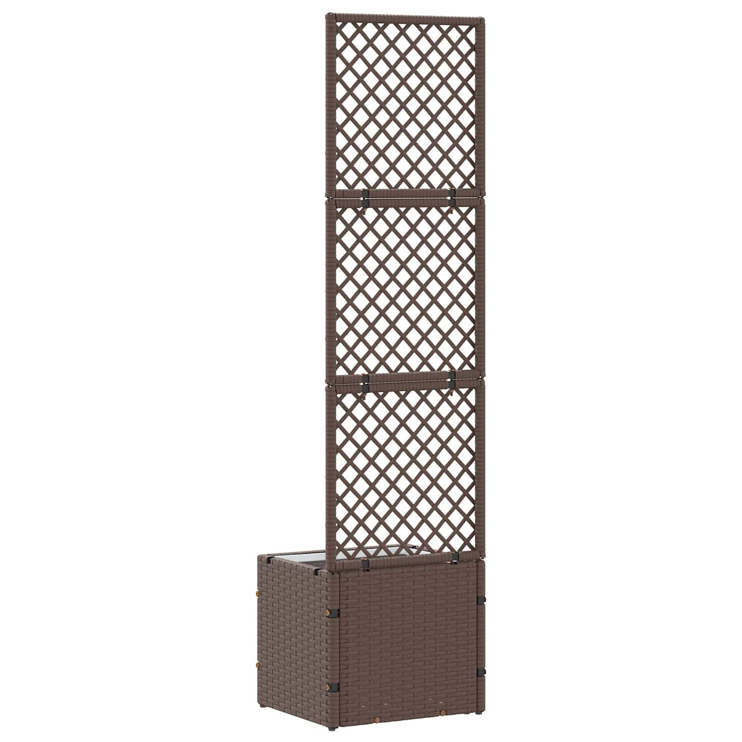 vidaXL Γλάστρα με πέργκολα κήπου Καφέ 35 x 30 x 135 εκ. Μέταλλο