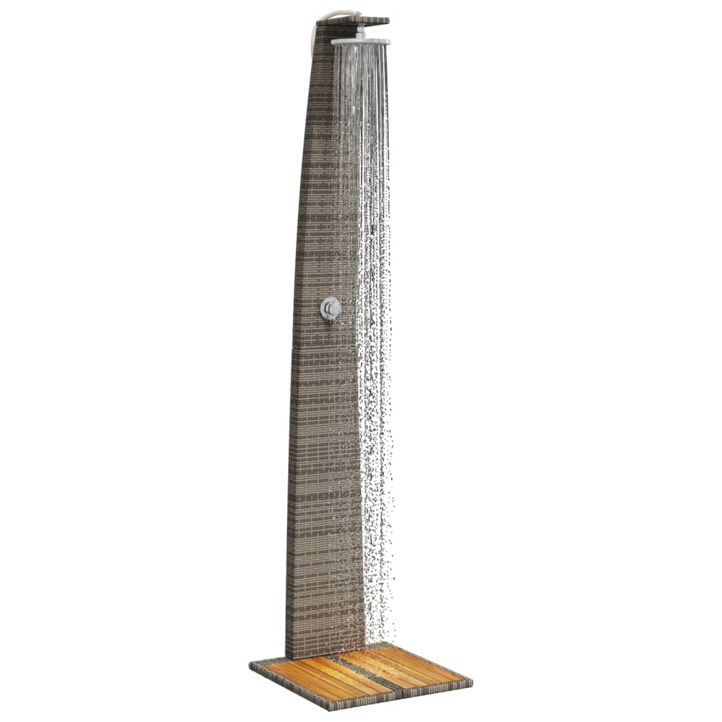 vidaXL Ντους Εξ. Χώρου Γκρι 55x60x224 εκ. Συνθετικό Ρατάν/Ξύλο Ακακίας