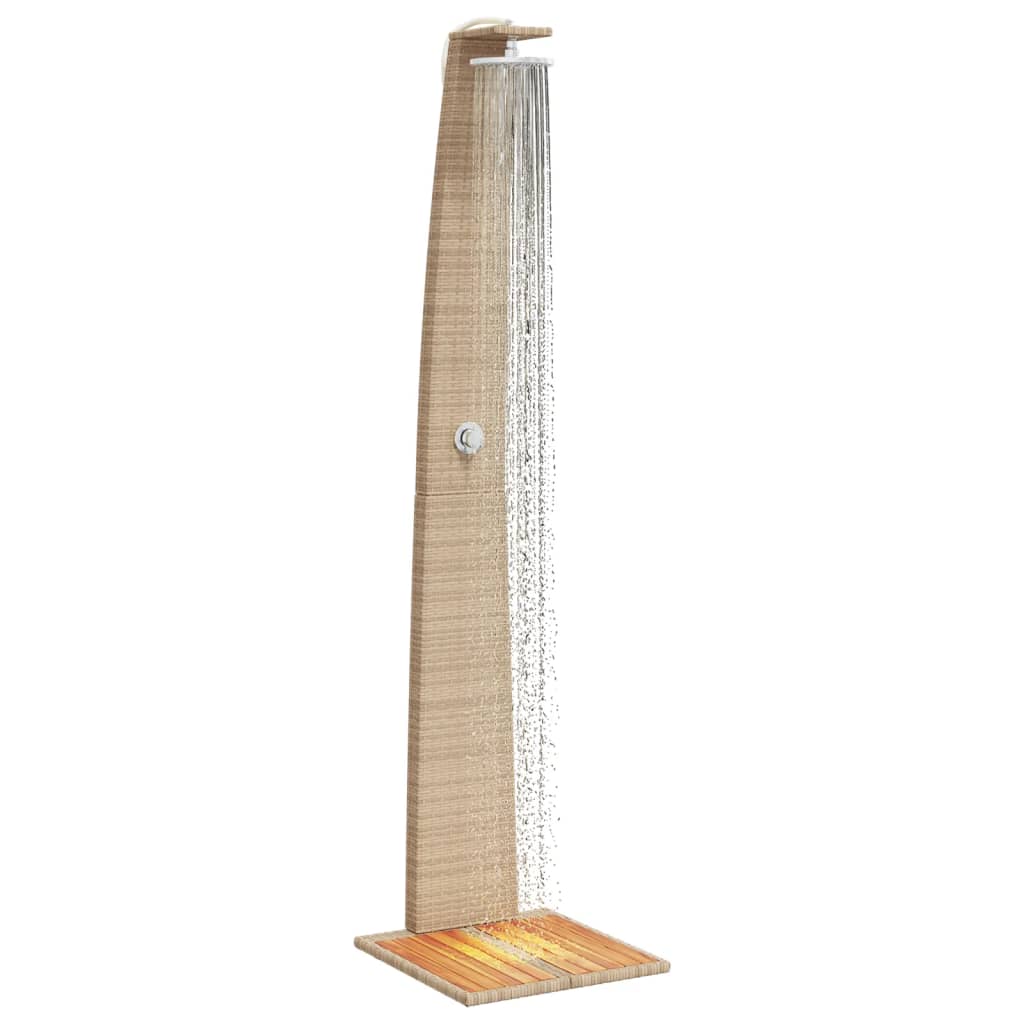 vidaXL Ντους Εξ. Χώρου Μπεζ 55x60x224 εκ. Συνθετικό Ρατάν/Ξύλο Ακακίας