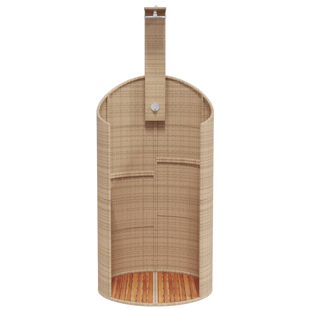 vidaXL Ντους Εξ. Χώρου 100x100x241,5 εκ. Συνθετικό Ρατάν/Ξύλο Ακακίας