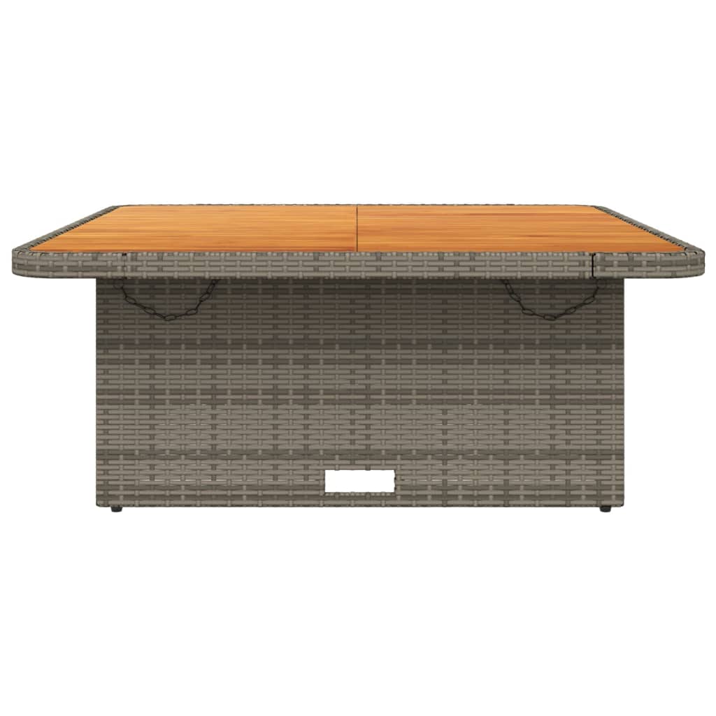 vidaXL Τραπέζι Κήπου Γκρι 110x110x71 εκ. Συνθετικό Ρατάν/Ξύλο Ακακίας