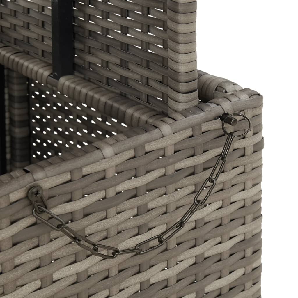 vidaXL Τραπέζι Κήπου Γκρι 90x55x71 εκ. Συνθετικό Ρατάν / Ξύλο Ακακίας