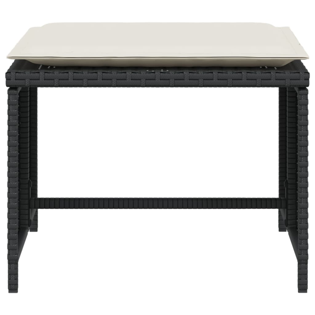 vidaXL Καρέκλα Κήπου Μαύρη από Συνθετικό Ρατάν με Υποπόδιο