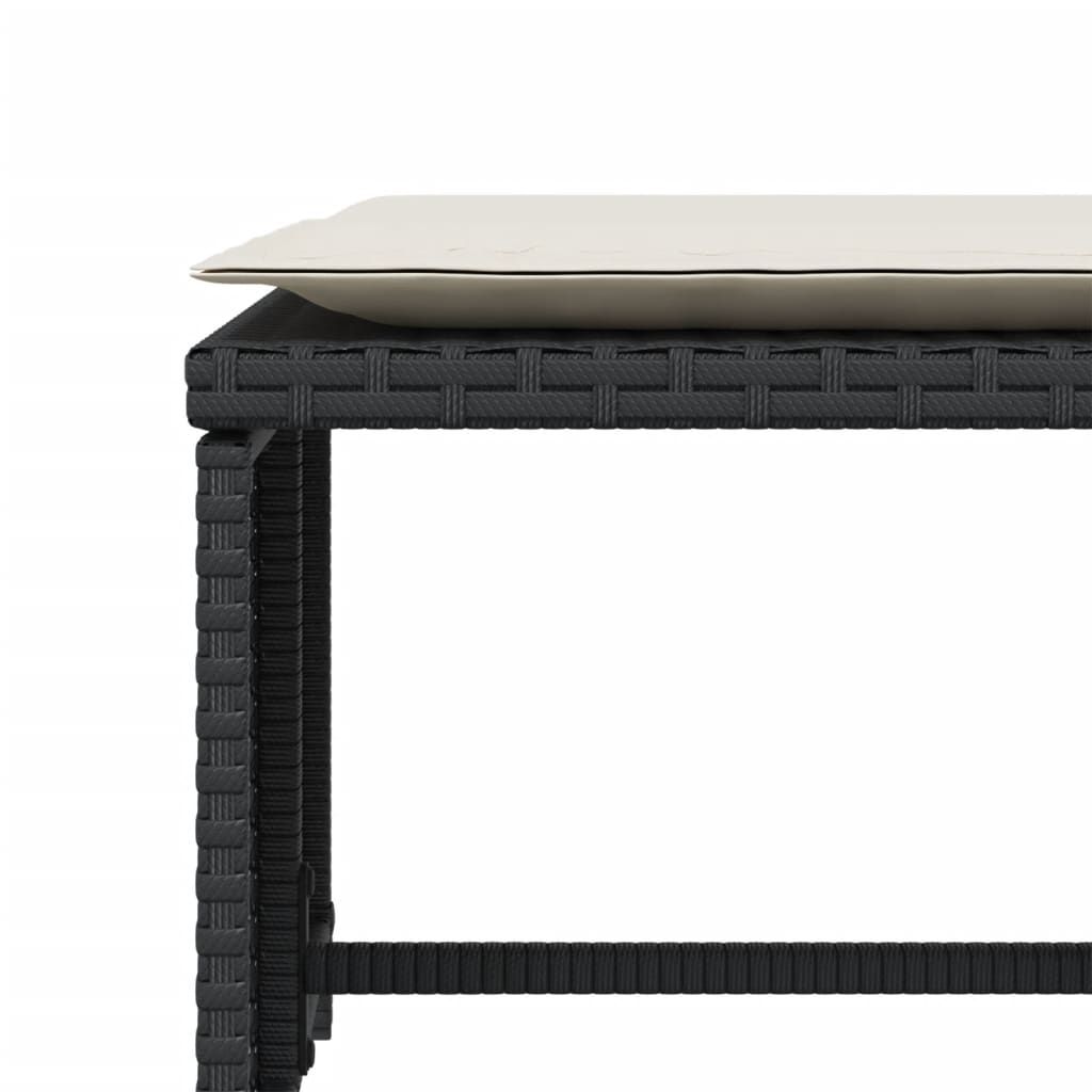 vidaXL Καρέκλα Κήπου Μαύρη από Συνθετικό Ρατάν με Υποπόδιο