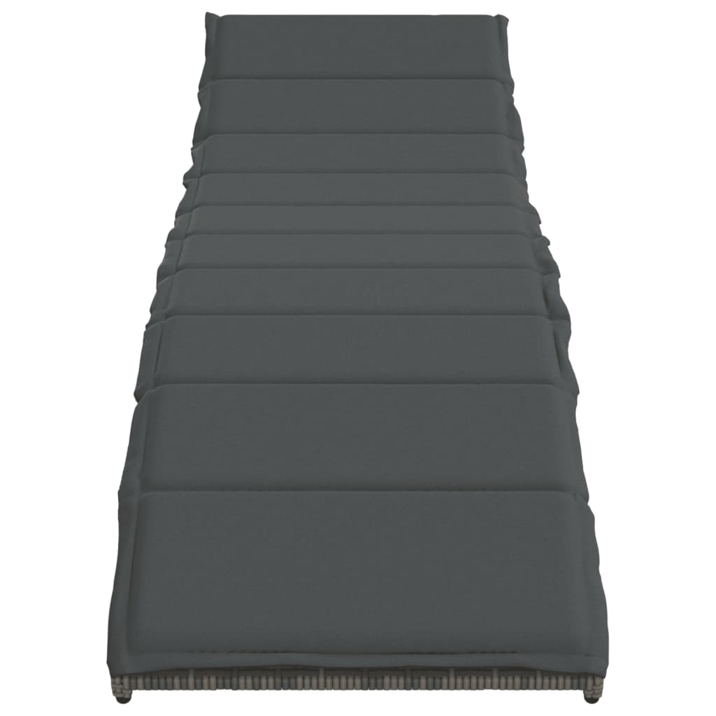 vidaXL Ξαπλώστρες 2 τεμ. Γκρι από Συνθετικό Ρατάν με Τραπέζι