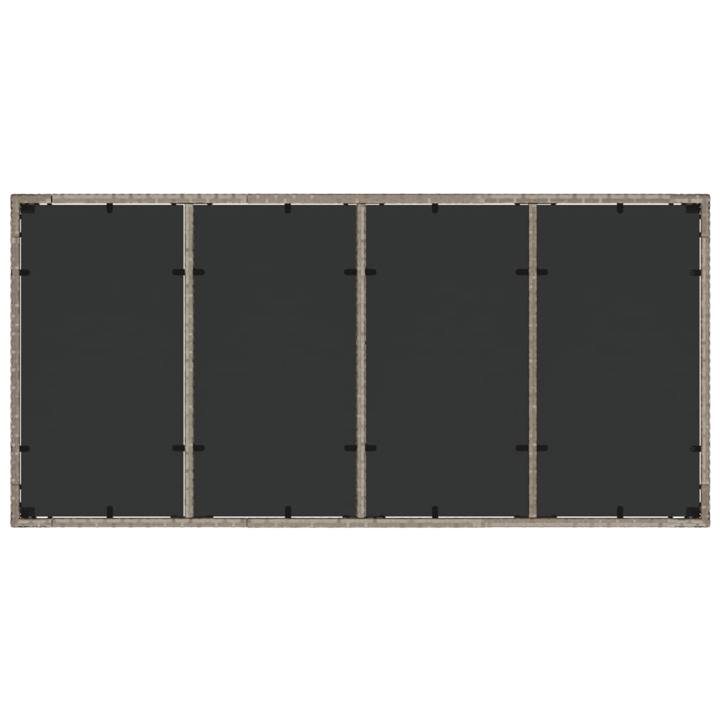 vidaXL Τραπέζι Κήπου με Γυάλινη Επιφάνεια Αν. Γκρι 190x90x75 εκ Ρατάν