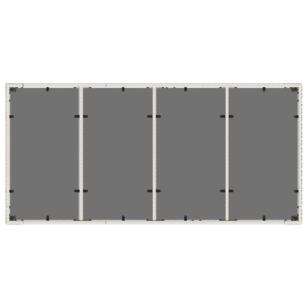 vidaXL Τραπέζι Κήπου με Γυάλινη Επιφάνεια Λευκό 190x90x75 εκ Ρατάν