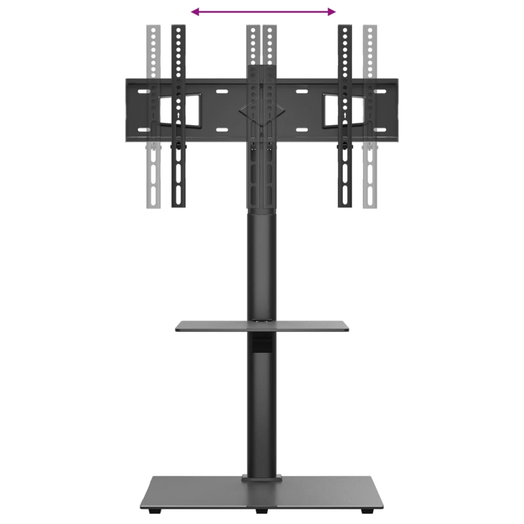 vidaXL Βάση Τηλεόρασης Γωνιακή 2 Επιπέδων για 32-65 Ιντσών Μαύρη