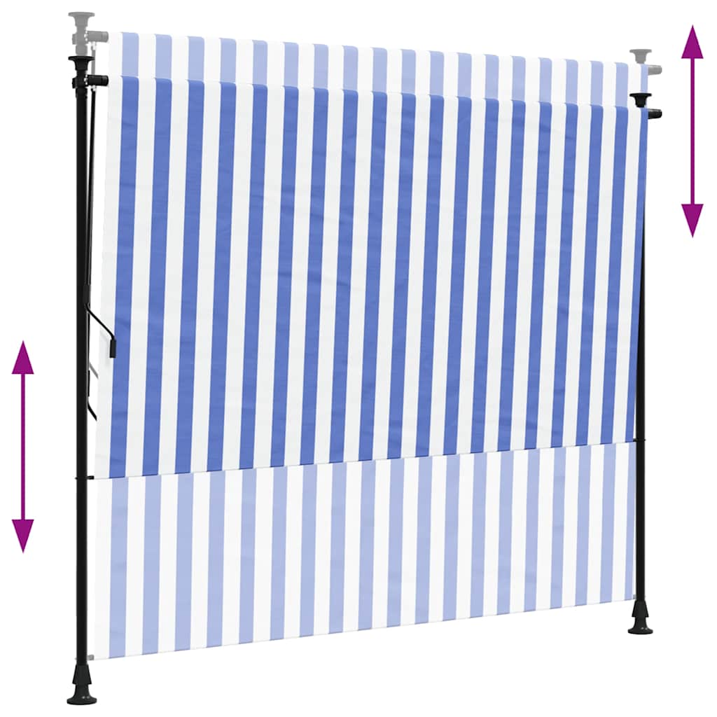 vidaXL Στόρι Σκίασης Ρόλερ Εξ.Χώρου Μπλε/Λευκό 200x270εκ Ύφασμα/Ατσάλι