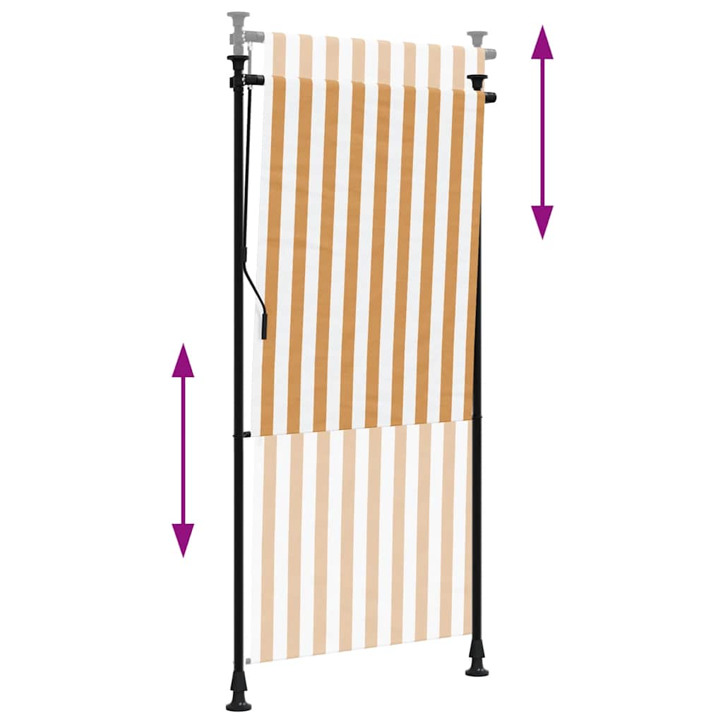 vidaXL Στόρι Ρόλερ Εξ. Χώρου Πορτοκαλί/Λευκό 100x270 εκ. Ύφασμα/Ατσάλι