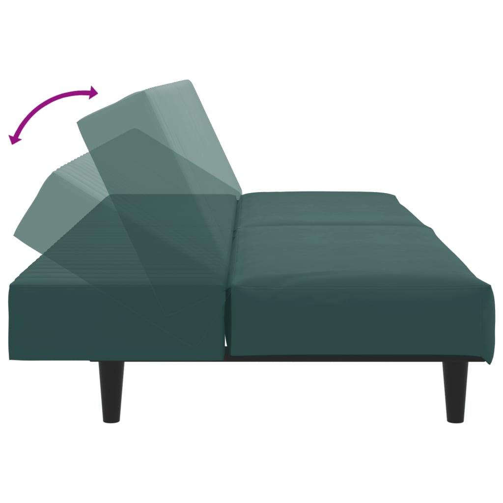 vidaXL Σετ Σαλονιού 2 Τεμαχίων Σκούρο Πράσινο Βελούδινο